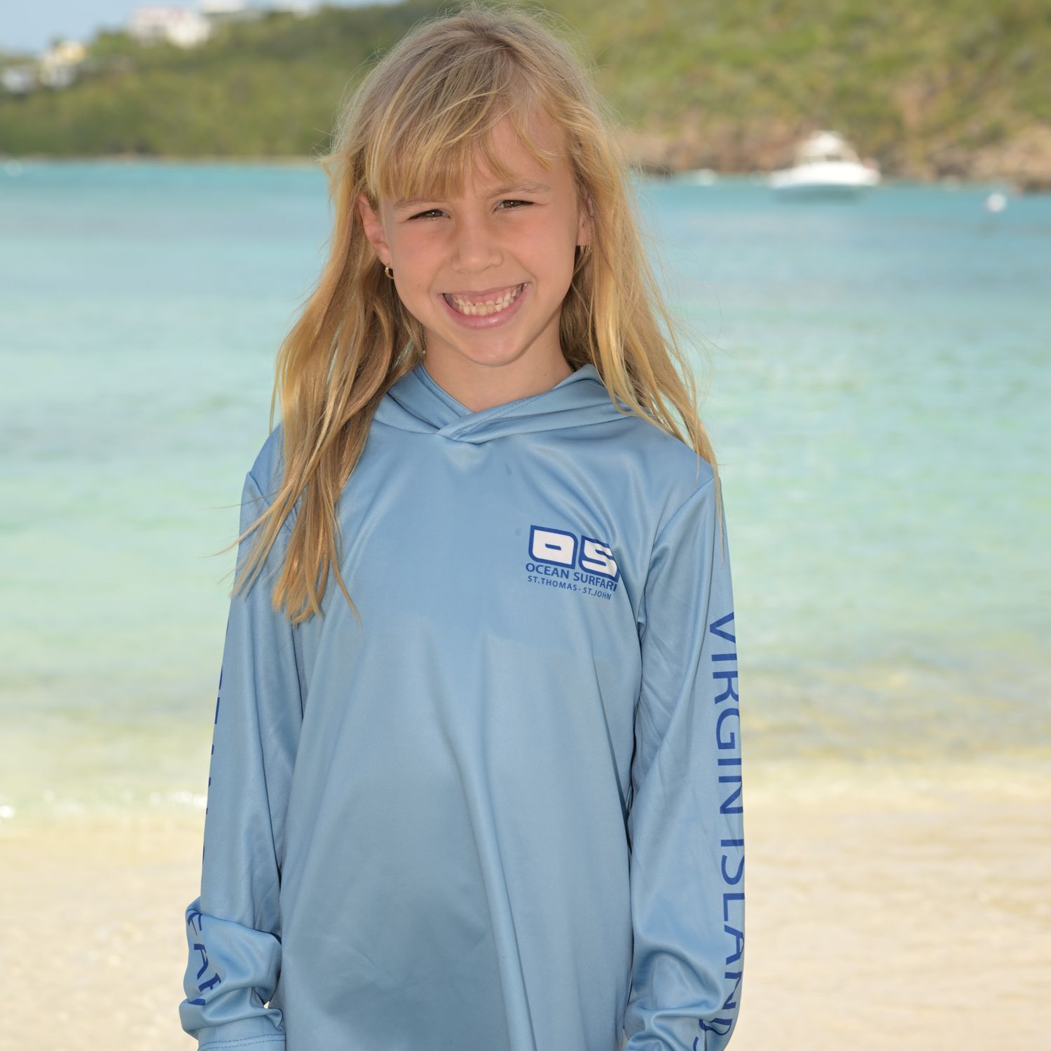 OS USVI SPF 50+ Perf Toddler Hoodie Bimini Blue SB