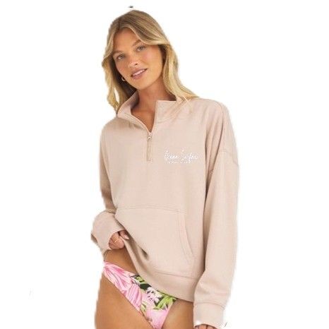 Ladies USVI Cloud Fleece 1/4 Zip Nude