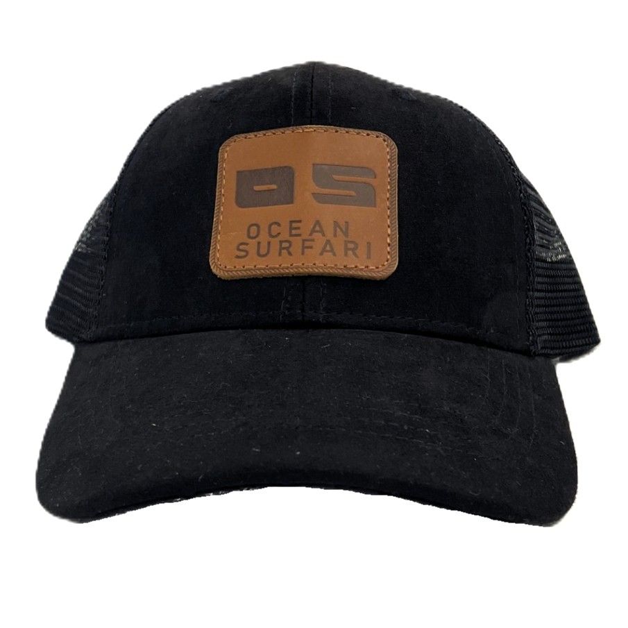 OS Kids Suede Cap w/Leather Patch, Color: Black