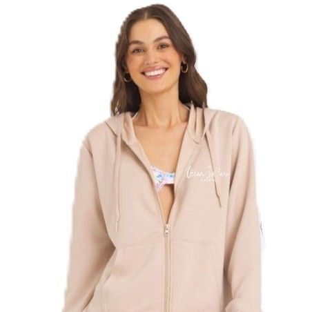 Ladies Destin Cloud Fleece Full Zip Nude