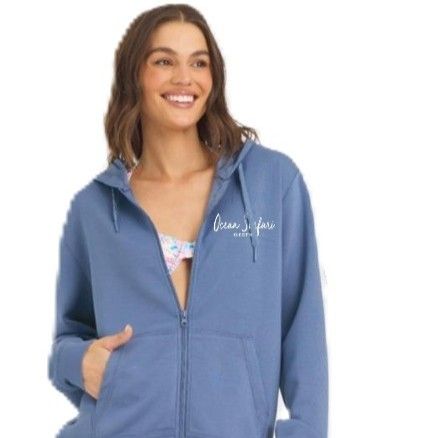 Ladies Destin Cloud Fleece Full Zip Blue Jean