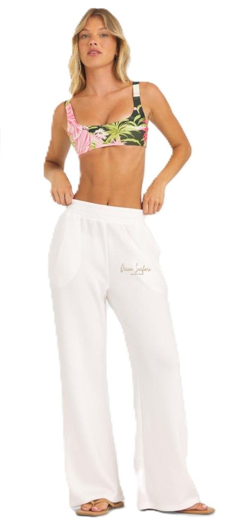 Ladies Destin Cloud Fleece Pant Bright Ivory