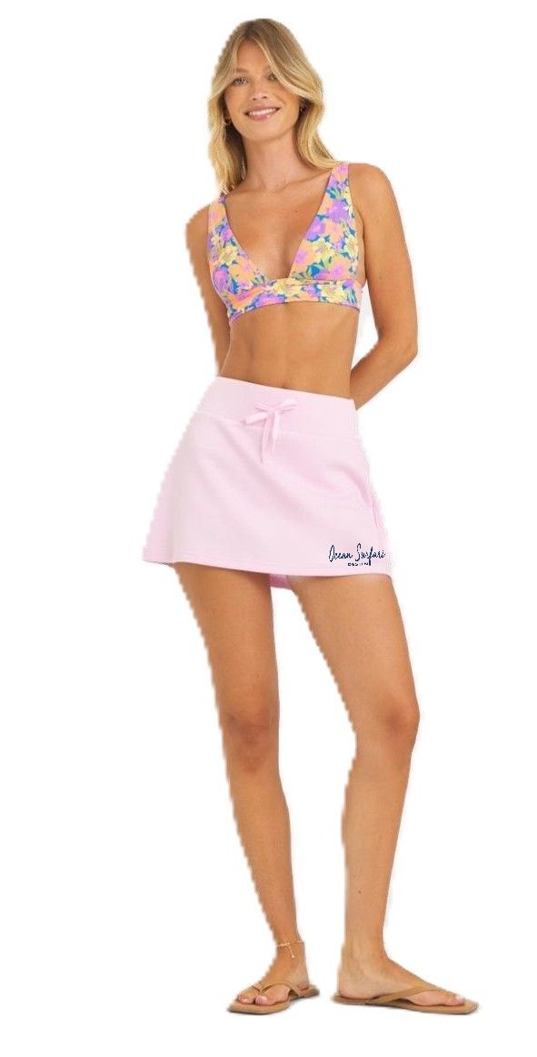 Ladies Destin Cloud Fleece Skort - Paradise Pink