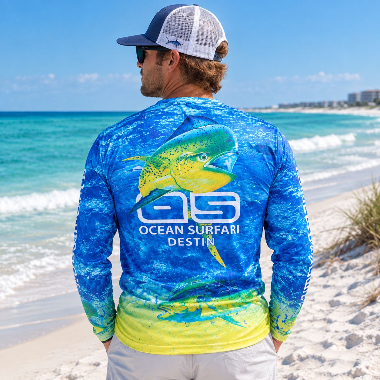 OS SPF 50+ Perf Men's LS Destin Mahi