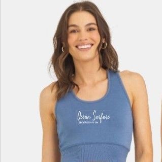 Ladies USVI Cloud Fleece Racer Tank Blue Jean