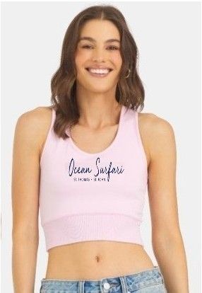 Ladies USVI Cloud Fleece Racer Tank Paradise Pink