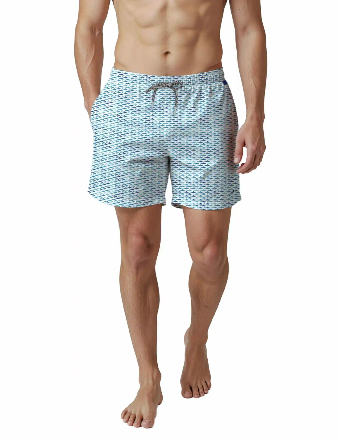 Uzzi Stretch Swim Short Sharks - White