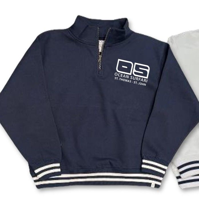 Men's USVI College Stripe 1/4 Zip - Navy