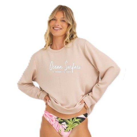 Ladies USVI Cloud Fleece Crewneck Nude