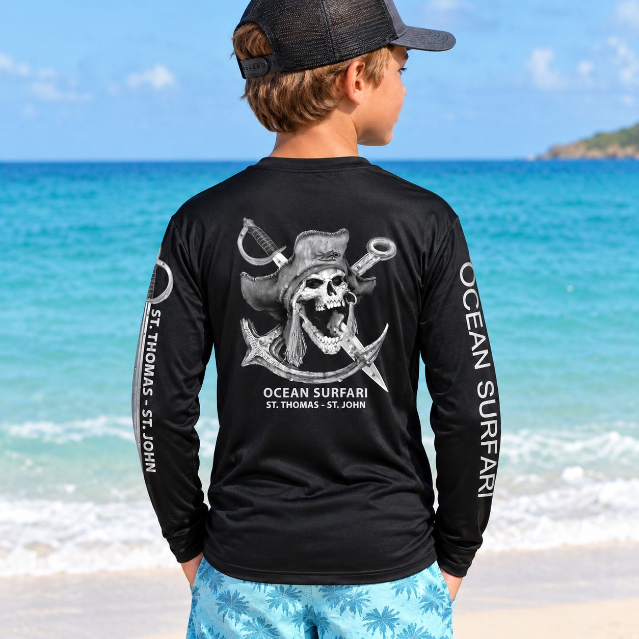 OS USVI SPF 50+ Perf Youth LS Barnacle Bill