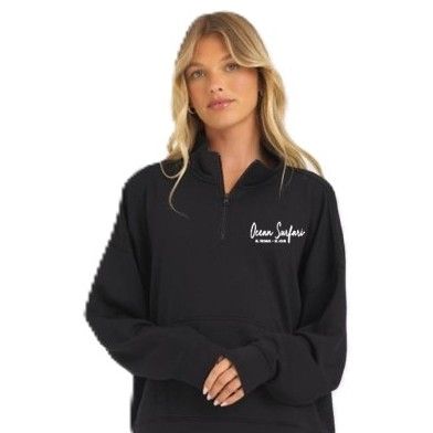 Ladies USVI Cloud Fleece 1/4 Zip Black