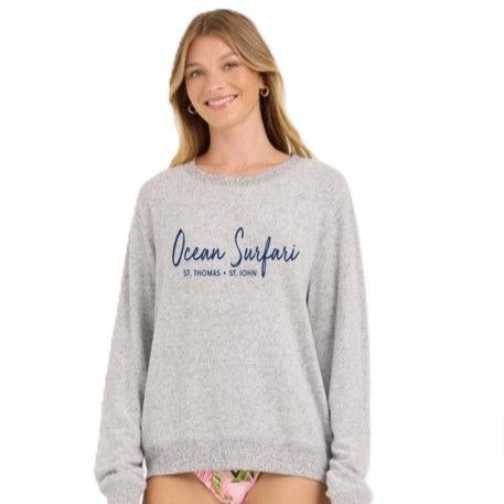 Ladies USVI Hacci Crewneck HTR GRY