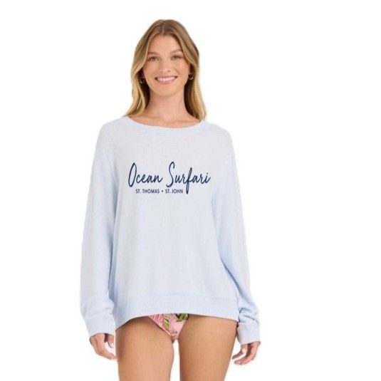 Ladies USVI Hacci Crewneck Bayside Blue