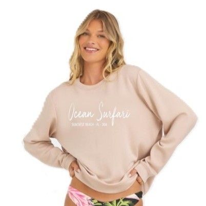 Ladies SCB Cloud Fleece Crewneck Nude