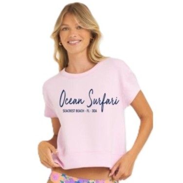 Ladies SCB Open Back Cloud Fleece Tee - Paradise Pink