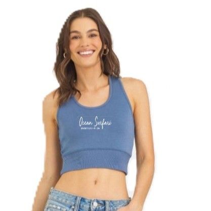 Ladies SCB Cloud Fleece Racer Tank Blue Jean