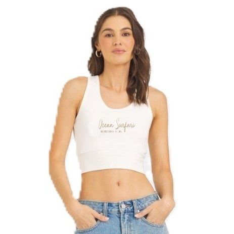 Ladies SCB Cloud Fleece Racer Tank Bright Ivory