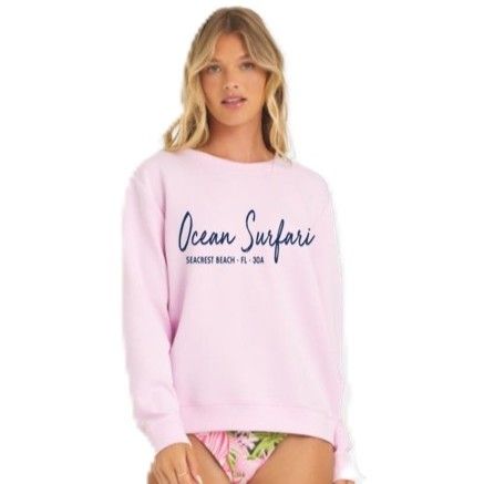 Ladies SCB Cloud Fleece Crewneck Paradise Pink