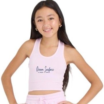 OS USVI Kids Cloud Fleece Racerback Tank - Pink