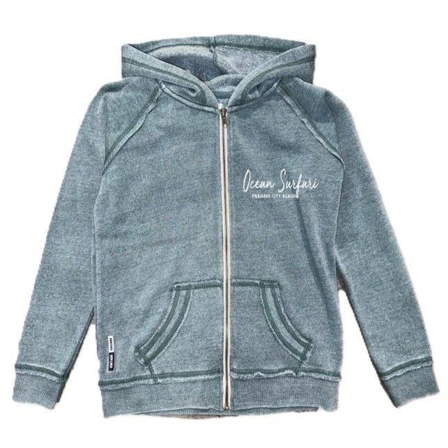 OS PCB Kids Burnout F/Z Hoodie - Dark Sage