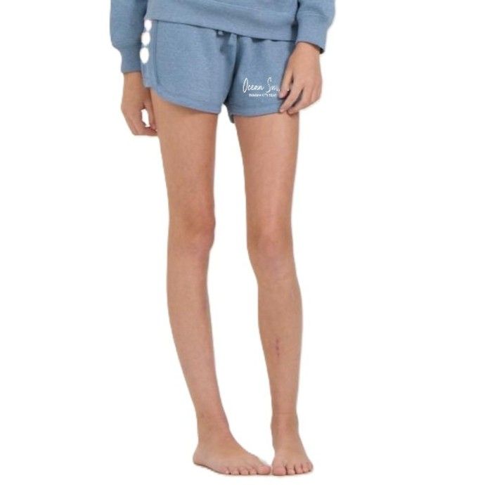 OS PCB Kids HTR Fleece Shorts w/Twill Tape - Denim