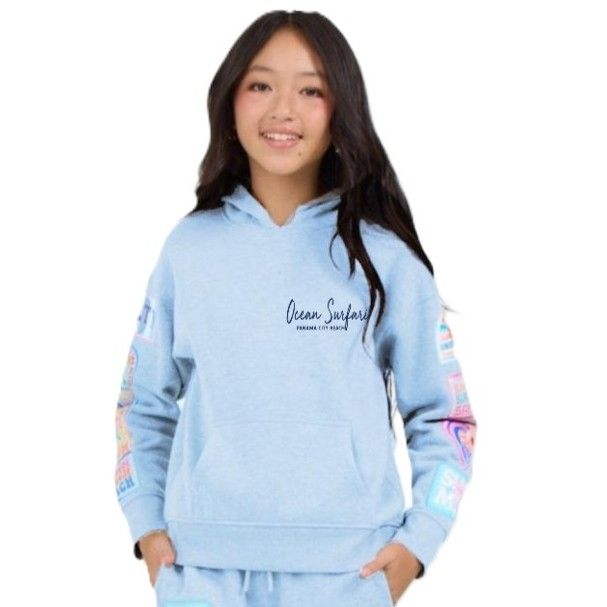 OS PCB Kids Surf Wash Hoodie w/Patches - Tropical Blue