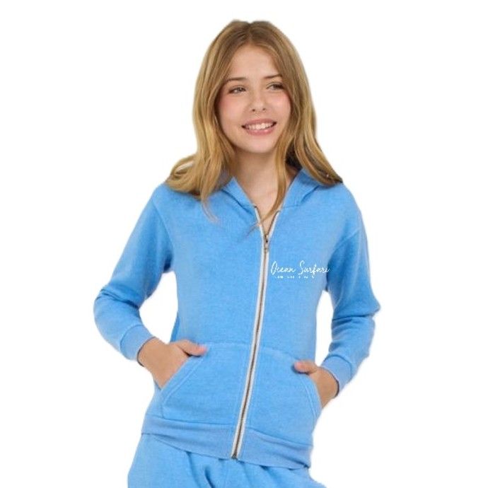 O/S SCB Toddler Burnout F/Z Hoodie - Capri Blue
