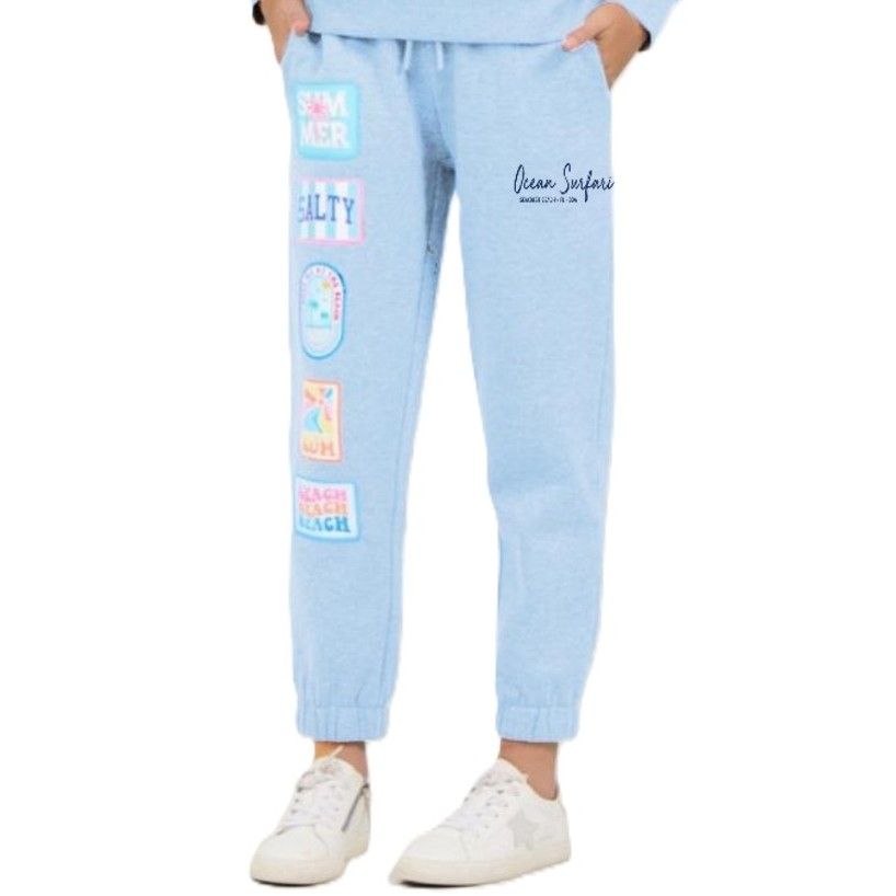 O/S SCB Kids Surf Wash Jogger w/Patches - Tropical Blue