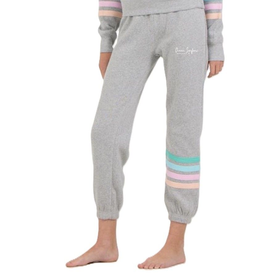 O/S SCB Kids HTR Fleece Jogger w/Twill Tape - Grey