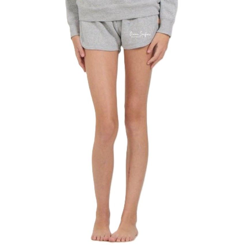 O/S SCB Kids HTR Fleece Shorts w/Twill Tape - Grey