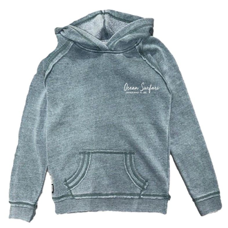 O/S SCB Kids Burnout Pullover Hoodie - Dark Sage