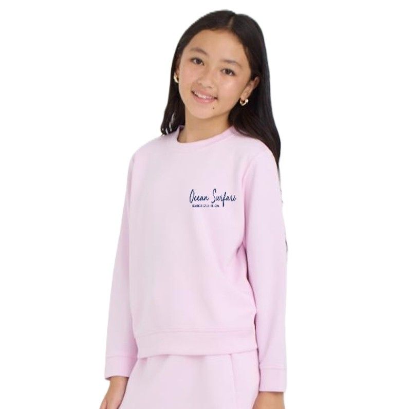 O/S SCB Kids Cloud Fleece Crew - Paradise Pink