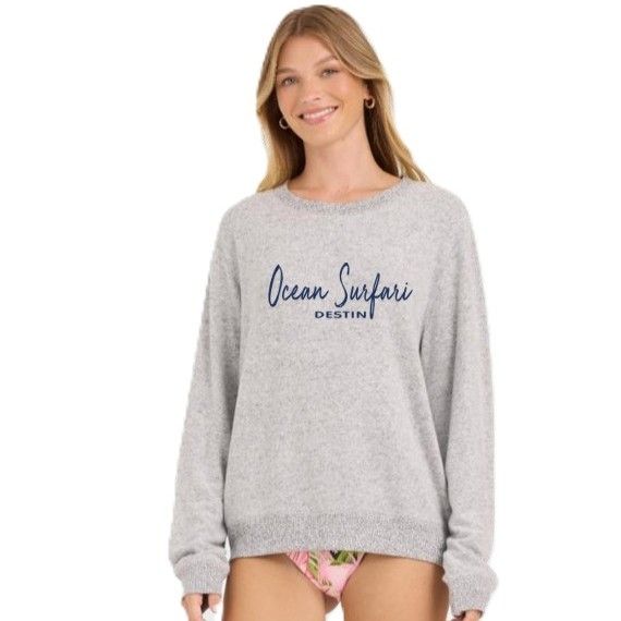Ladies Destin Hacci Crewneck HTR GRY