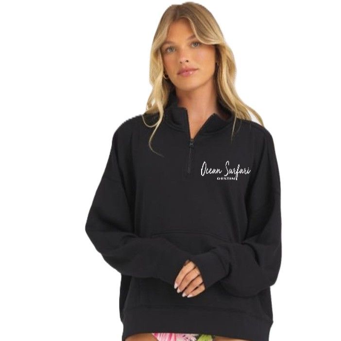 Ladies Destin Cloud Fleece 1/4 Zip Black