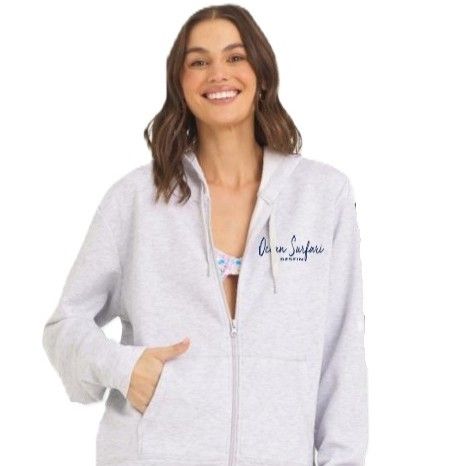 Ladies Destin Cloud Fleece Full Zip Spring Grey