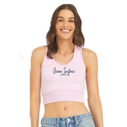 Ladies Destin Cloud Fleece Racer Tank Paradise Pink