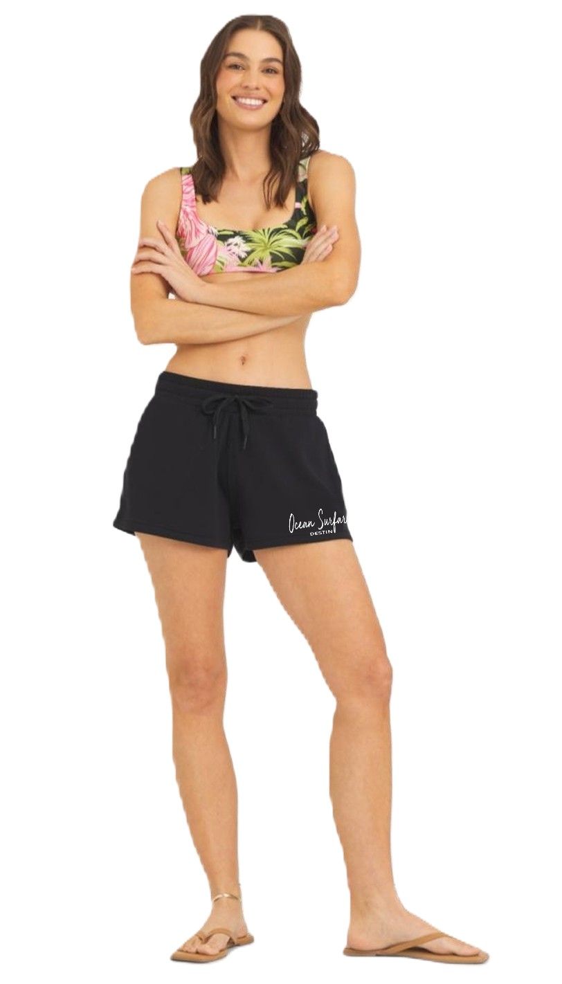 Ladies Destin Cloud Fleece Shorts - Black
