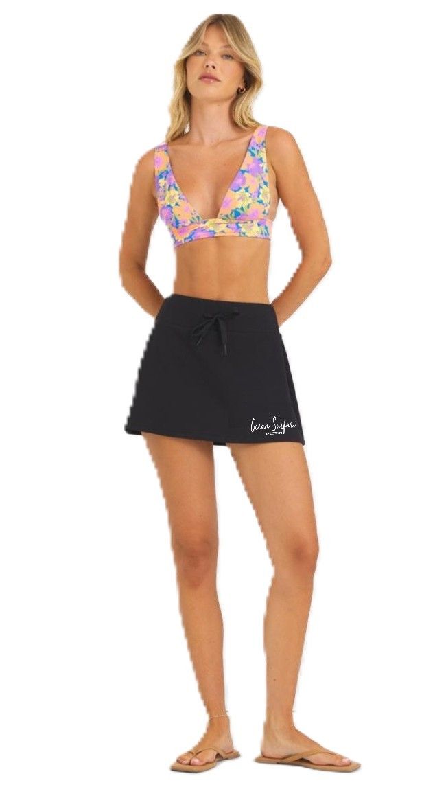 Ladies Destin Cloud Fleece Skort - Black
