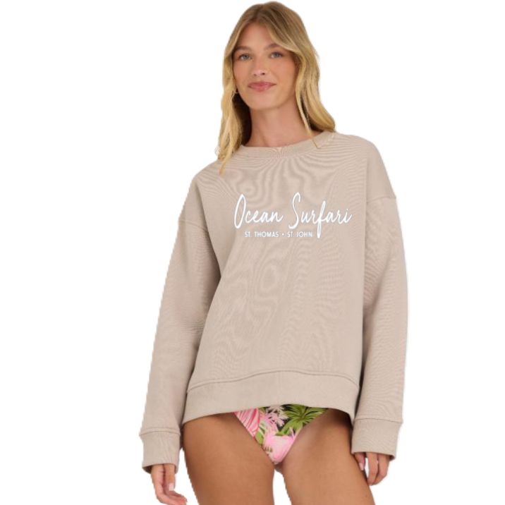 Ladies USVI Essential Fleece Crewneck - Moon