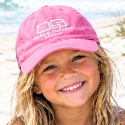 O/S DESTIN Kids Cotton Baseball Hat, Color: Fuchsia
