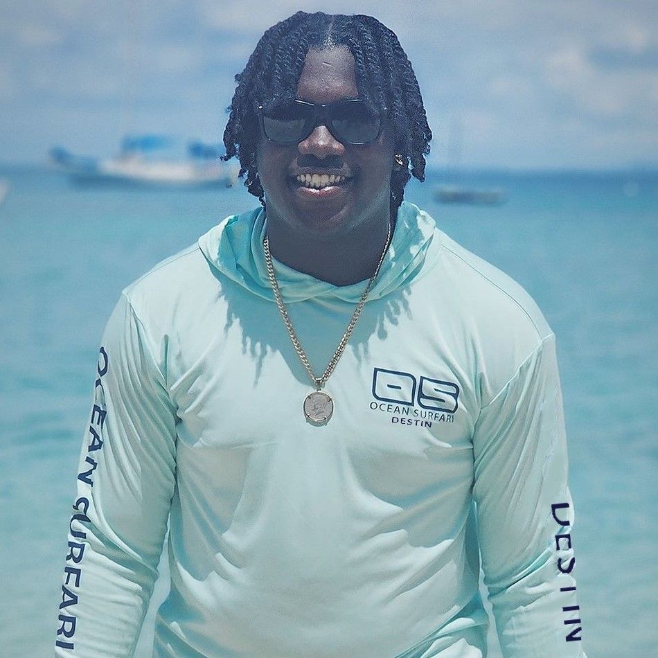 O/S DESTIN SPF 50+ Perf Men's Hoodie Seafoam