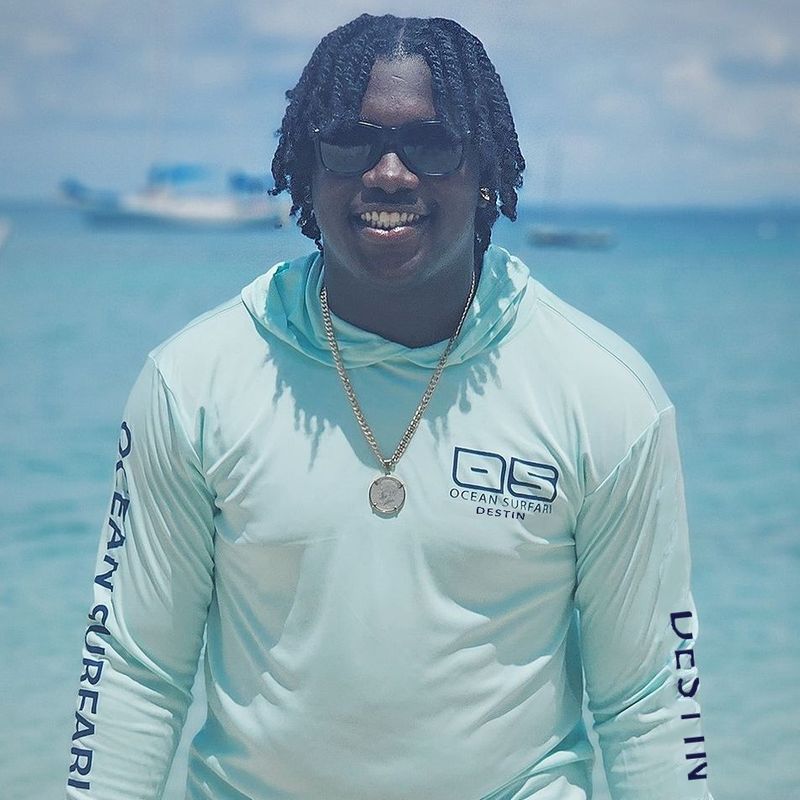 O/S DESTIN SPF 50+ Perf Men's Hoodie Seafoam