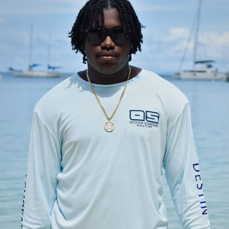 O/S DESTIN SPF 50+ Perf Men's LS Ice Blue