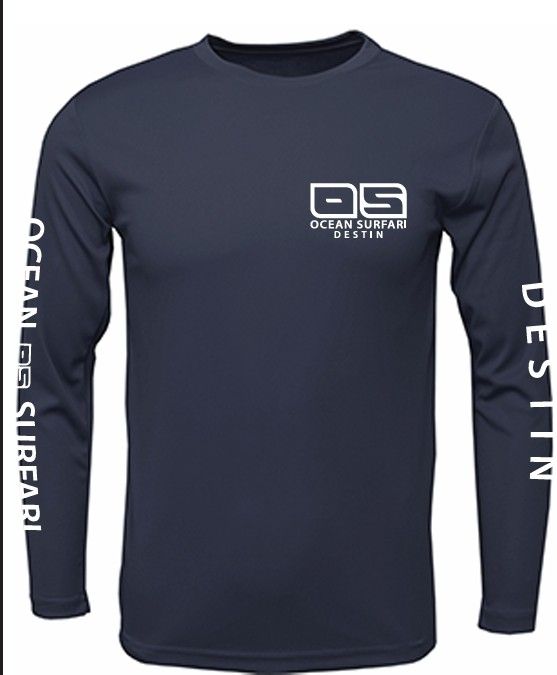 O/S DESTIN SPF 50+ Perf Men's LS Navy