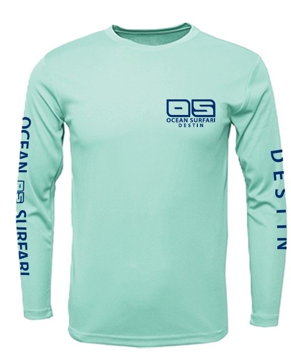 O/S DESTIN SPF 50+ Perf Men's LS Seafoam