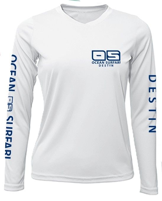 O/S DESTIN SPF 50+ Perf Lad LS White