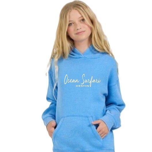 OS DESTIN Toddler Burnout P/O Hoodie - Capri Blue