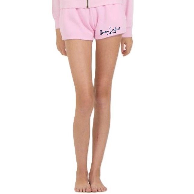O/S DESTIN Toddler Burnout Fleece Shorts - Palm Pink
