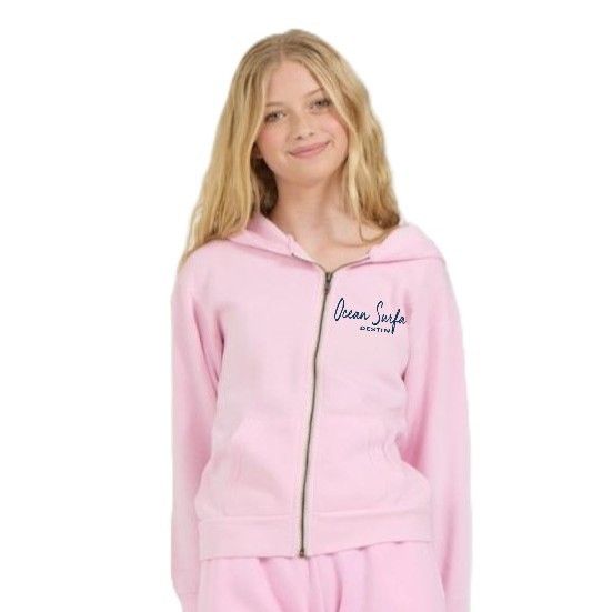 O/S DESTIN Toddler Burnout F/Z Hoodie - Palm Pink