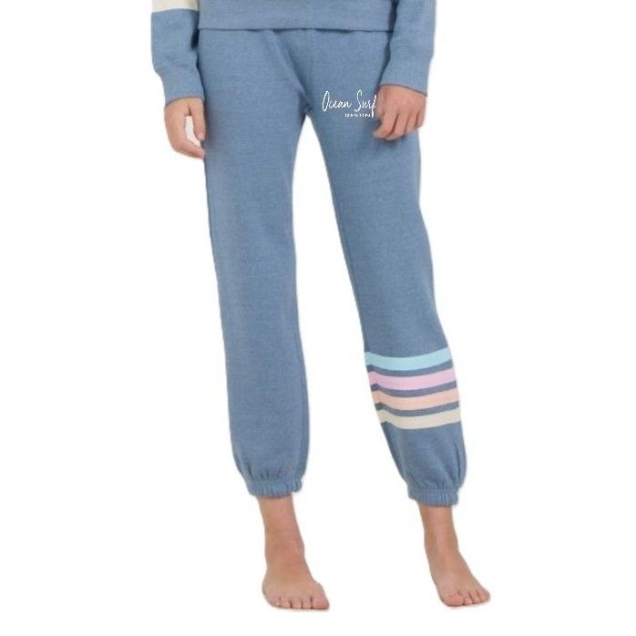 O/S DESTIN Kids HTR Fleece Jogger w/Twill Tape - Denim